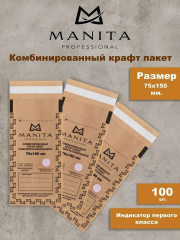 Крафт-пакеты комбинированные МАНИТА 75*150 100 шт